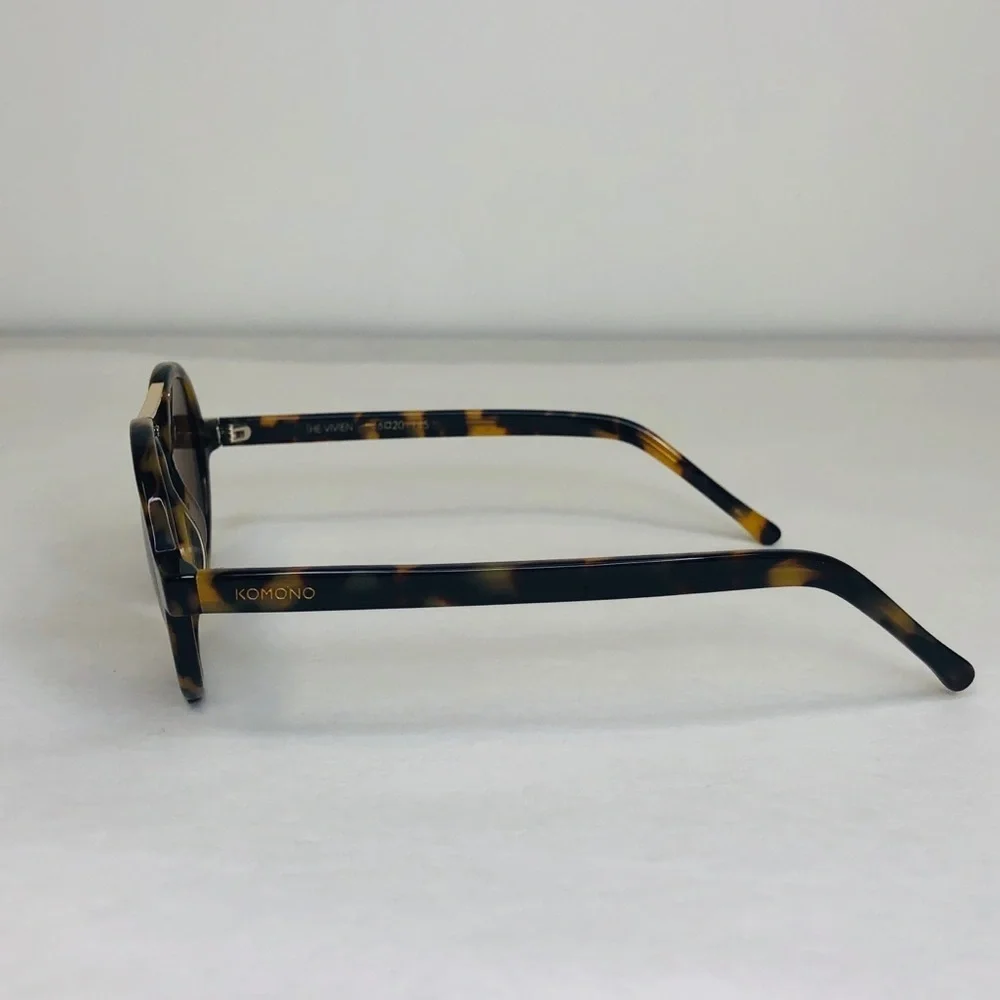 KOMONO Vivien Tortoise Demi Sunglasses NEW round brown gold UV400 - Picture 8 of 11